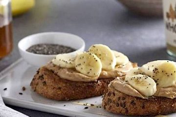 Tostadas con mantequilla de cacahuete y plátano
