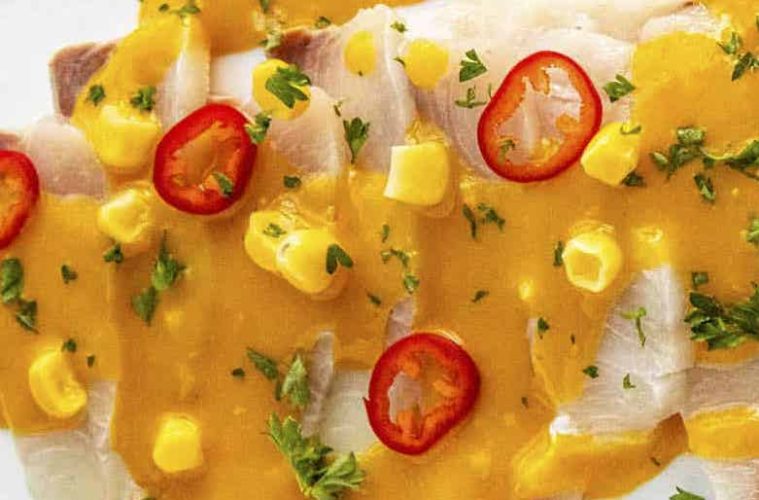 Falso tiradito con pescado sobrante
