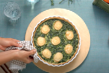 Pastel salado de espinacas y queso de cabra