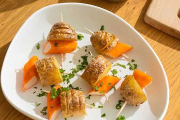 Patatitas en airfryer con surimi y alioli