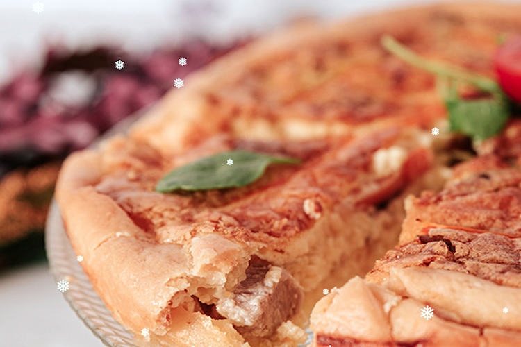 Quiche posnavideña con sobras de cochinillo