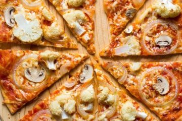 Pizza con coliflor sobrante