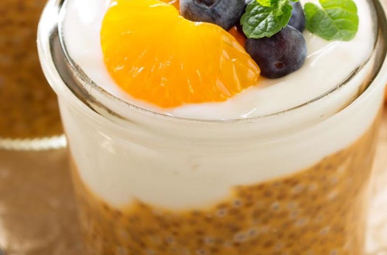 Pudin de chía, naranja y coco