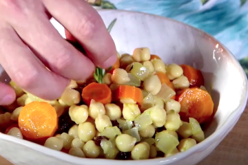 Ensalada agridulce de garbanzos en conserva