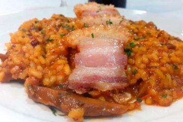 Risotto de setas y torreznos