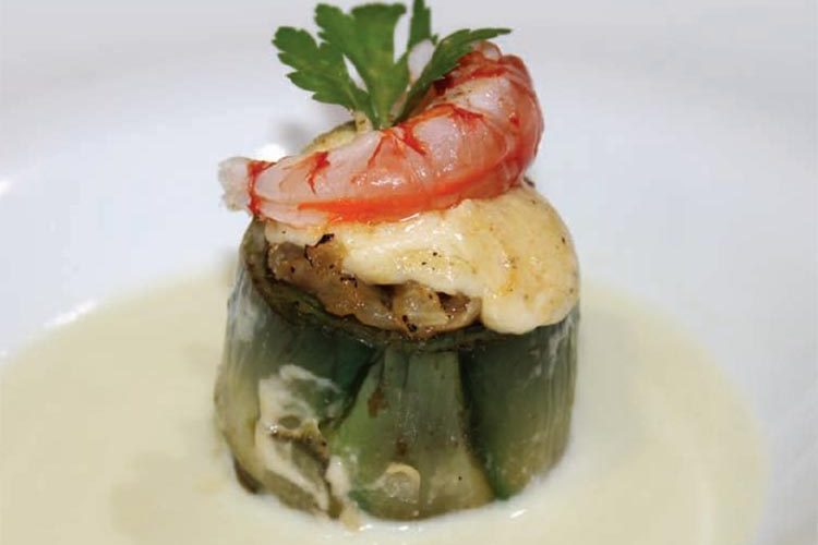 Alcachofas rellenas con gambas sobrantes