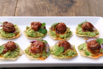 Tortillitas de trigo con zamburiñas picantes