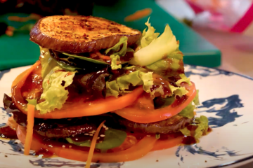 Ensalada de tomate y berenjena asada sobrante