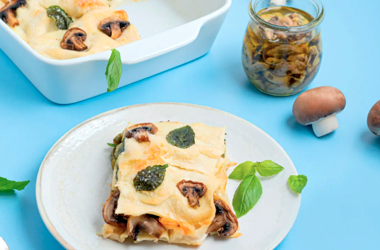 Lasaña de verdura y champiñones