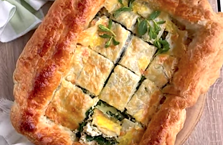 Tarta salada de espinacas sobrantes