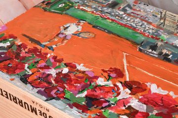Subasta solidaria de pinturas realizadas sobre cajas de vino