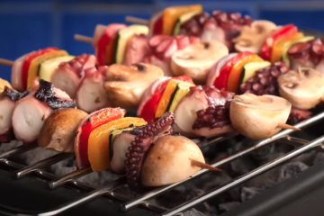 Brochetas de pulpo a la brasa