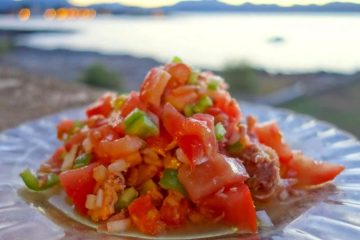 Trampó mallorquín con tomates que empiecen a madurar