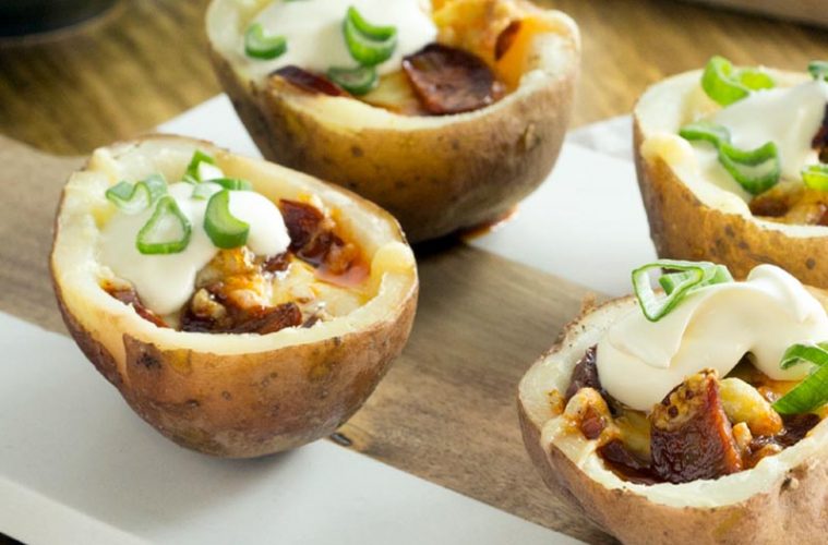 Patatitas rellenas de chorizo y queso
