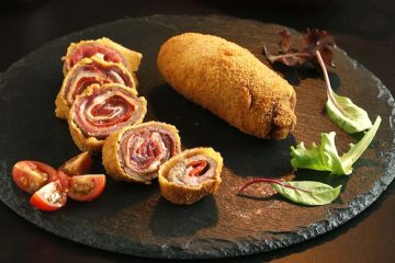 Flamenquines con filetes sobrantes, jamón y queso