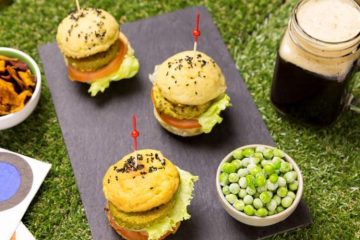 Minihamburguesas vegetales con pan de coliflor