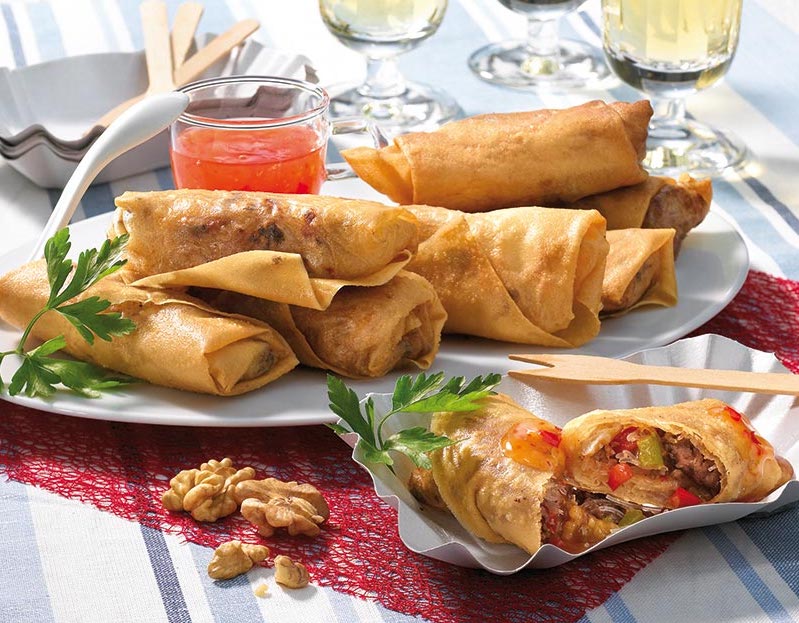 Rollitos de primavera con relleno de fideos chinos y nueces - Diario de ...