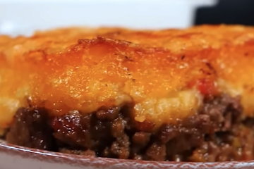 Pastel gratinado de carne picada y patata