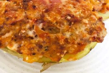 Patatas rellenas de carne picada y bacon