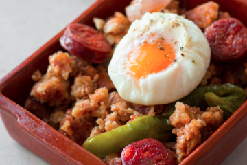 Migas con chorizo sobrante