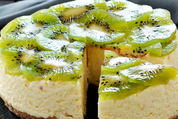 Cheesecake de kiwis maduros y miel