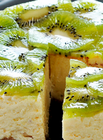 Cheesecake de kiwis maduros y miel