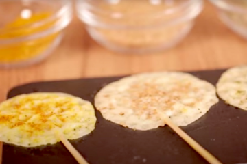 Piruletas de queso sobrante horneado