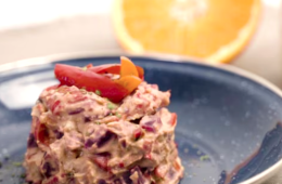 Tartar de verduras al horno con mayonesa