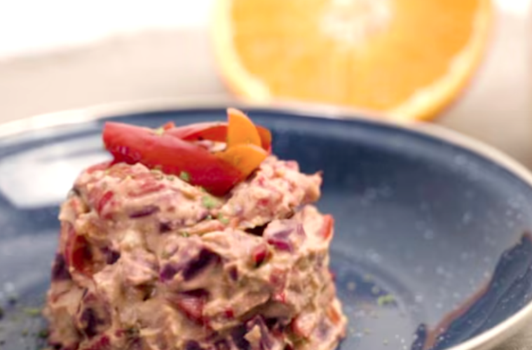Tartar de verduras al horno con mayonesa