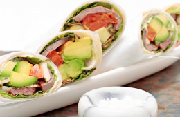 Wraps con roast beef o ternera asada que sobró de ayer
