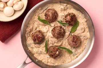 Albóndigas de pavo en salsa cremosa de champiñones
