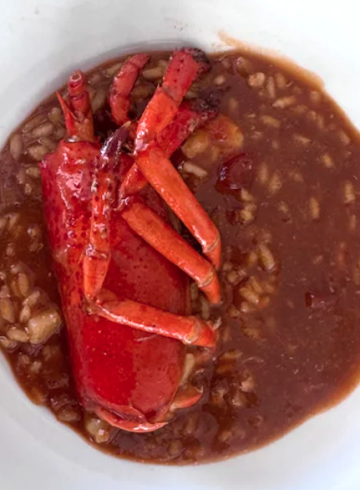 Arroz caldoso de bogavante y marisco