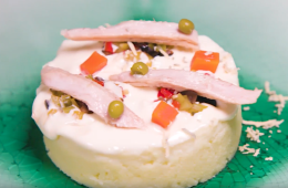 Cremoso de patata y mayonesa con ventresca de bonito