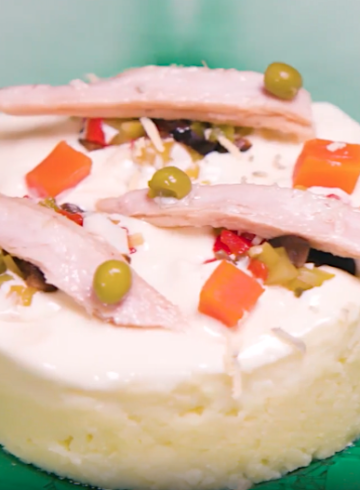 Cremoso de patata y mayonesa con ventresca de bonito