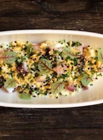 Ensaladilla de gambas y puntas de pulpo