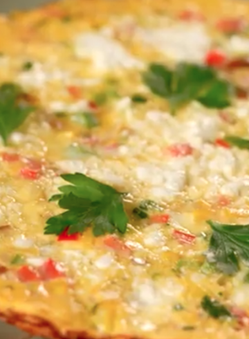 Frittata de pimientos tricolor y queso fresco