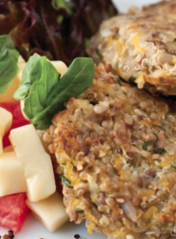 Hamburguesas de quinoa sobrante y semillas