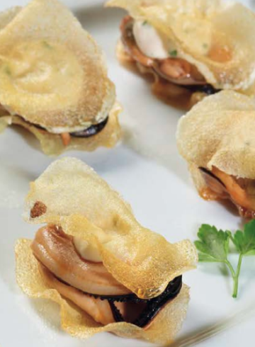Mejillones escabechados con patatas chips