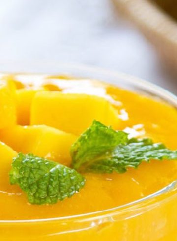 Crema de mango sobrante y leche de coco