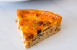 Quiche de setas y restos de chorizo