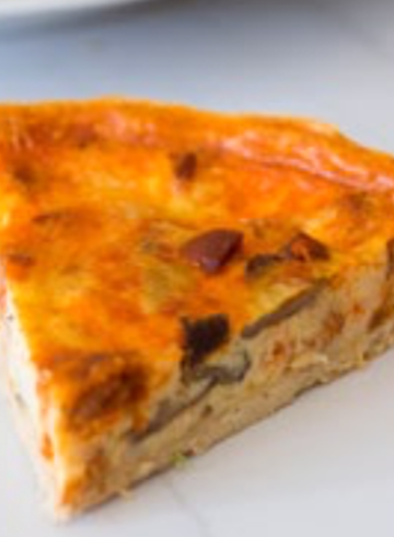 Quiche de setas y restos de chorizo