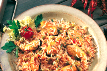 Arroz con mejillones en conserva