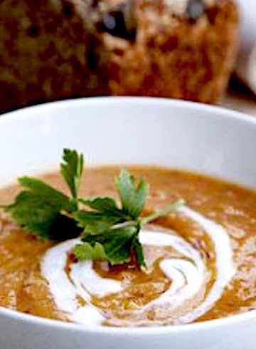Crema picante de alubias y verduras