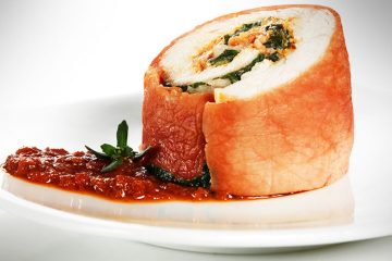 Makis de jamón, pollo y champiñones