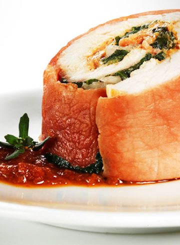 Makis de jamón, pollo y champiñones